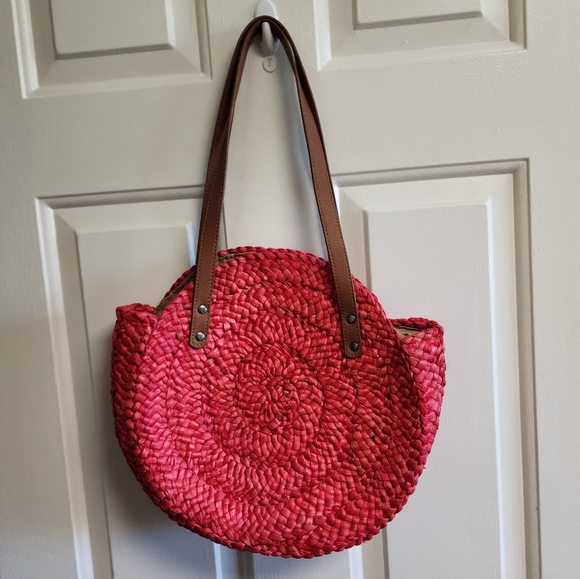 Lucky brand straw basket weave circular purse - Picture 5 of 10
